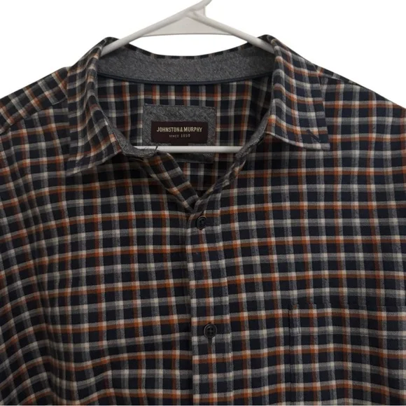Johnston & Murphy Plaid Button Down Shirt XXL Classic Casual Flannel Style 2XL - Picture 2 of 4